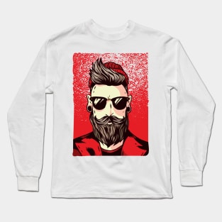 Bearded hipster Long Sleeve T-Shirt